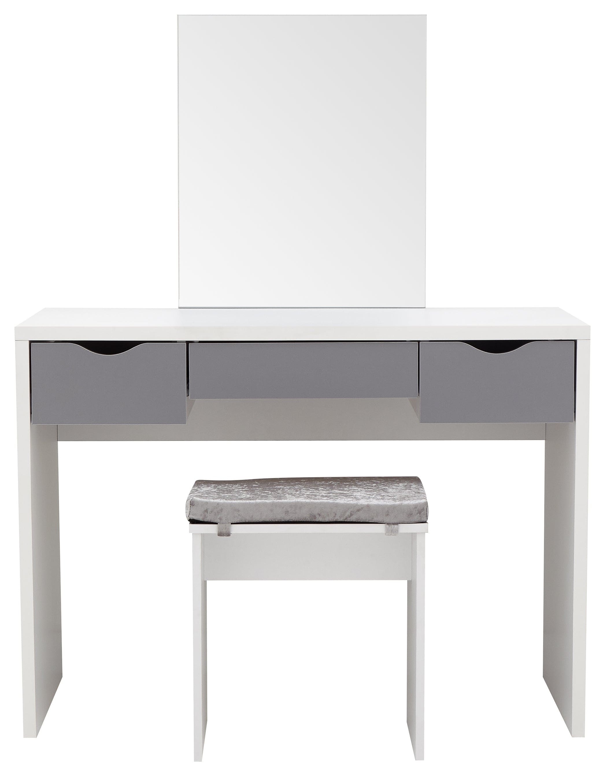 GFW Dressing Table Set Elizabeth Dressing Table Set White + Grey Bed Kings