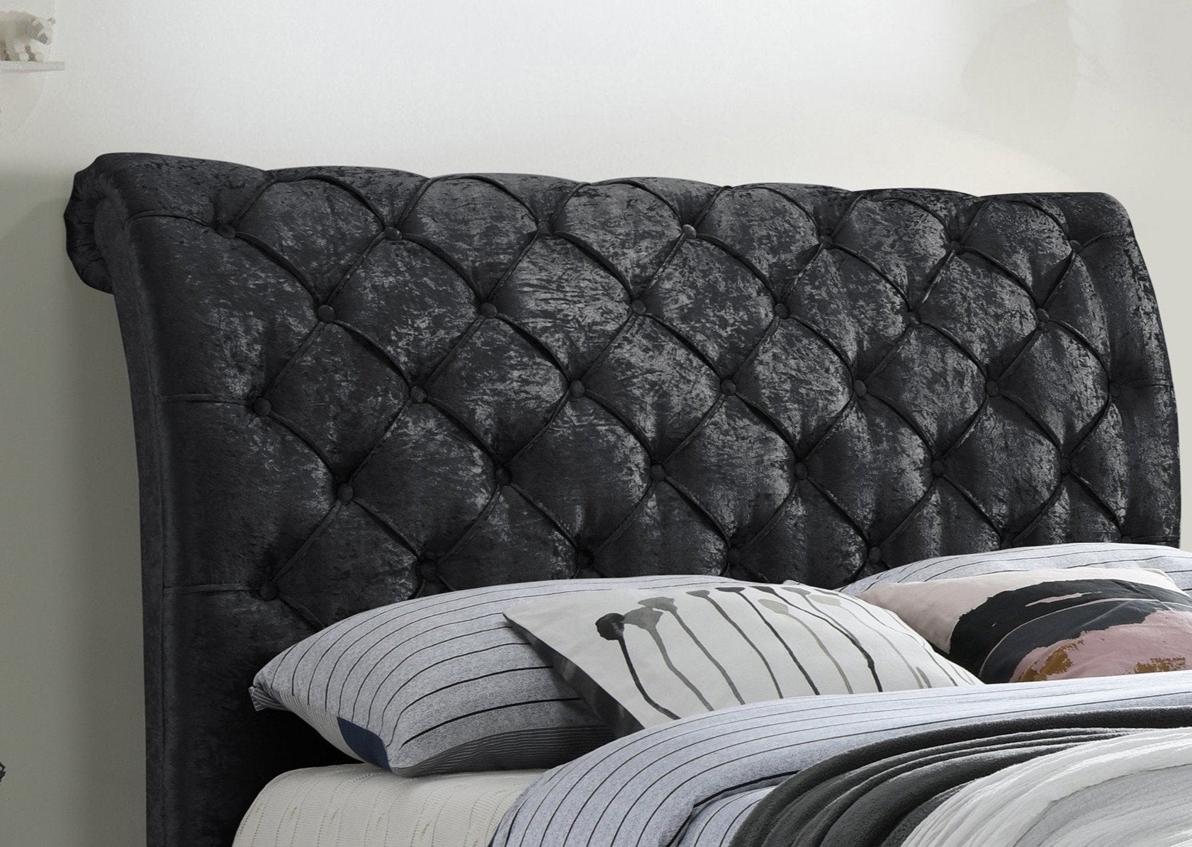 Venice Bed Frame - Black Crushed Velvet