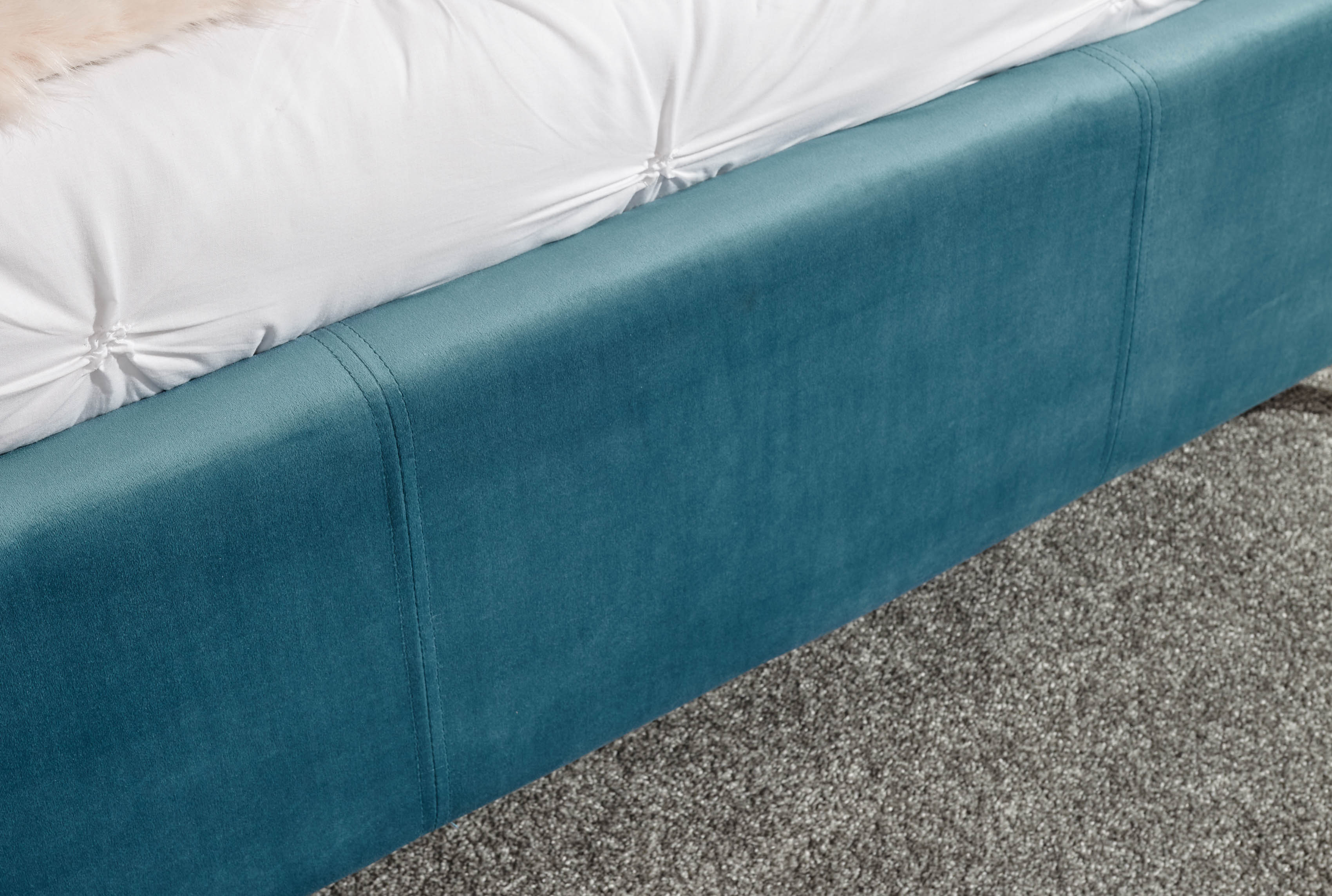 GFW Fabric Storage Bed Pettine End Lift Ottoman Bed Teal Bed Kings