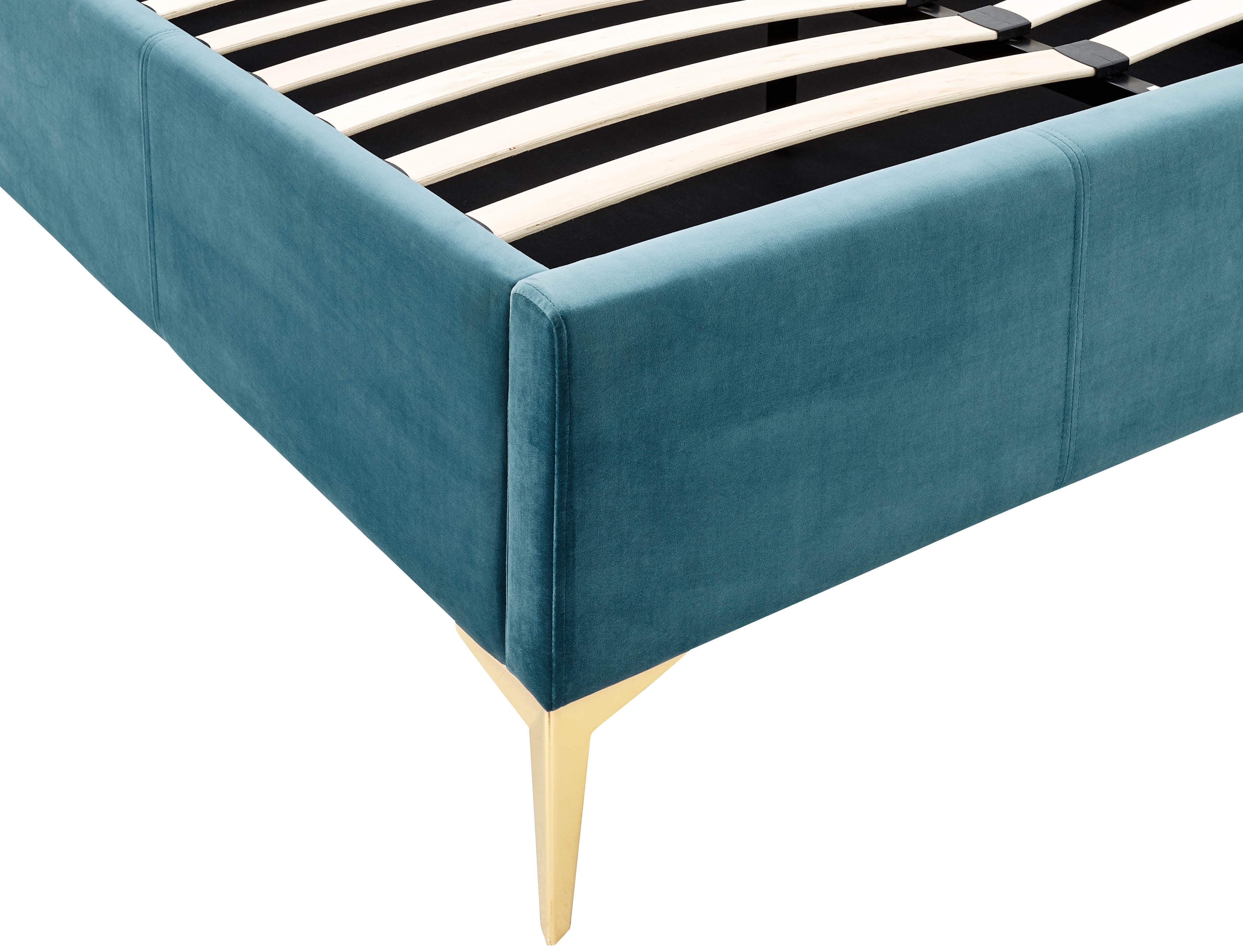 GFW Fabric Storage Bed Pettine End Lift Ottoman Bed Teal Bed Kings