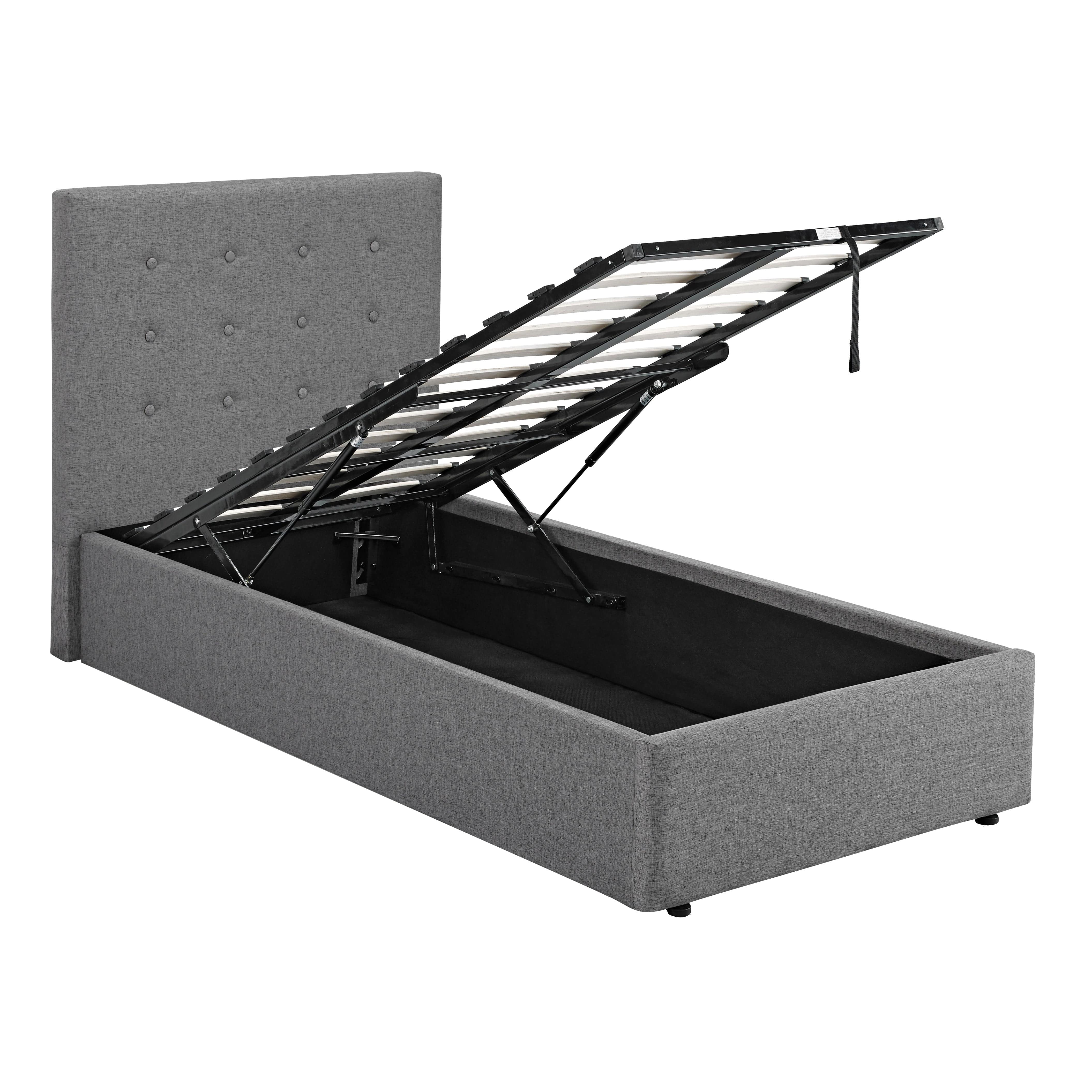 LPD Fabric Storage Bed Lucca Plus Grey Bed Frame Bed Kings