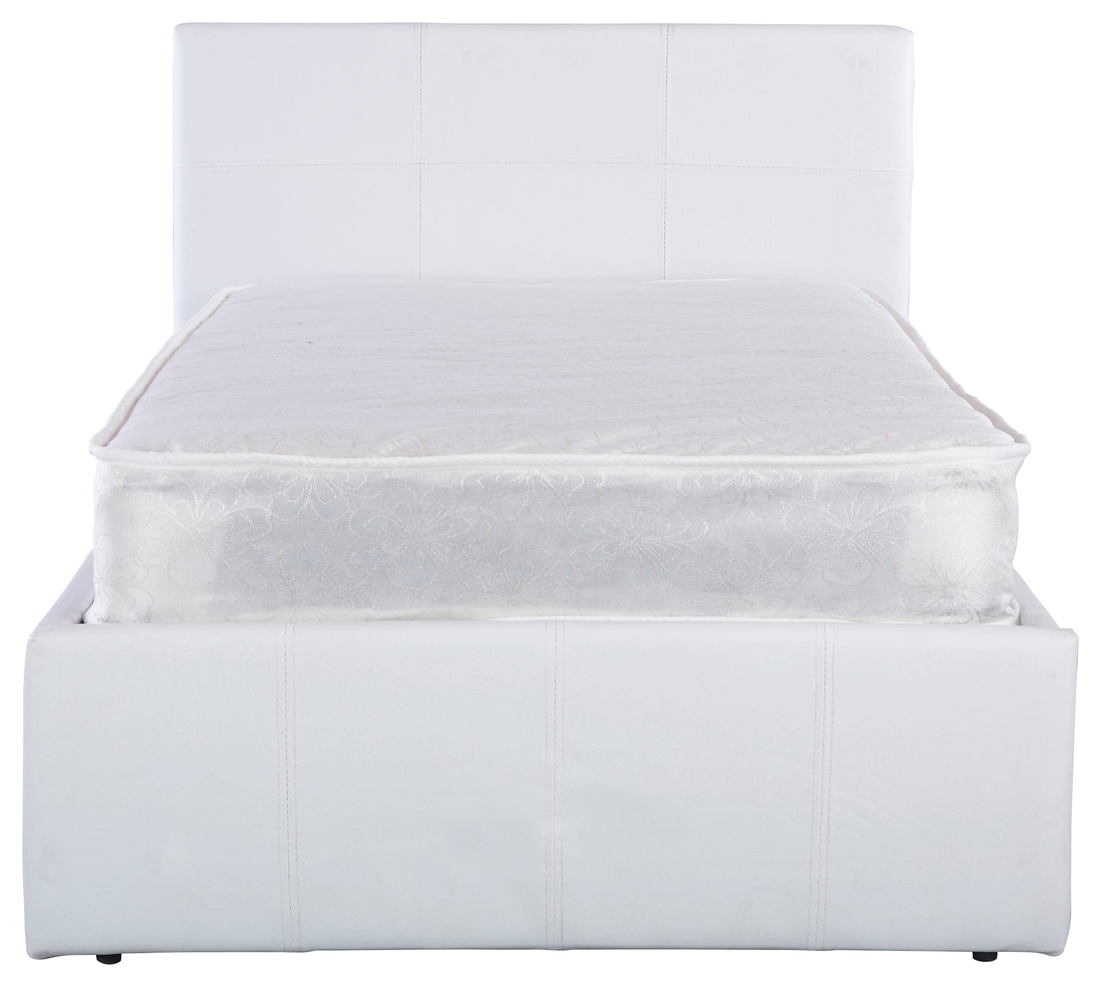 GFW Leather Storage Bed Side Lift Ottoman Bed White Bed Kings