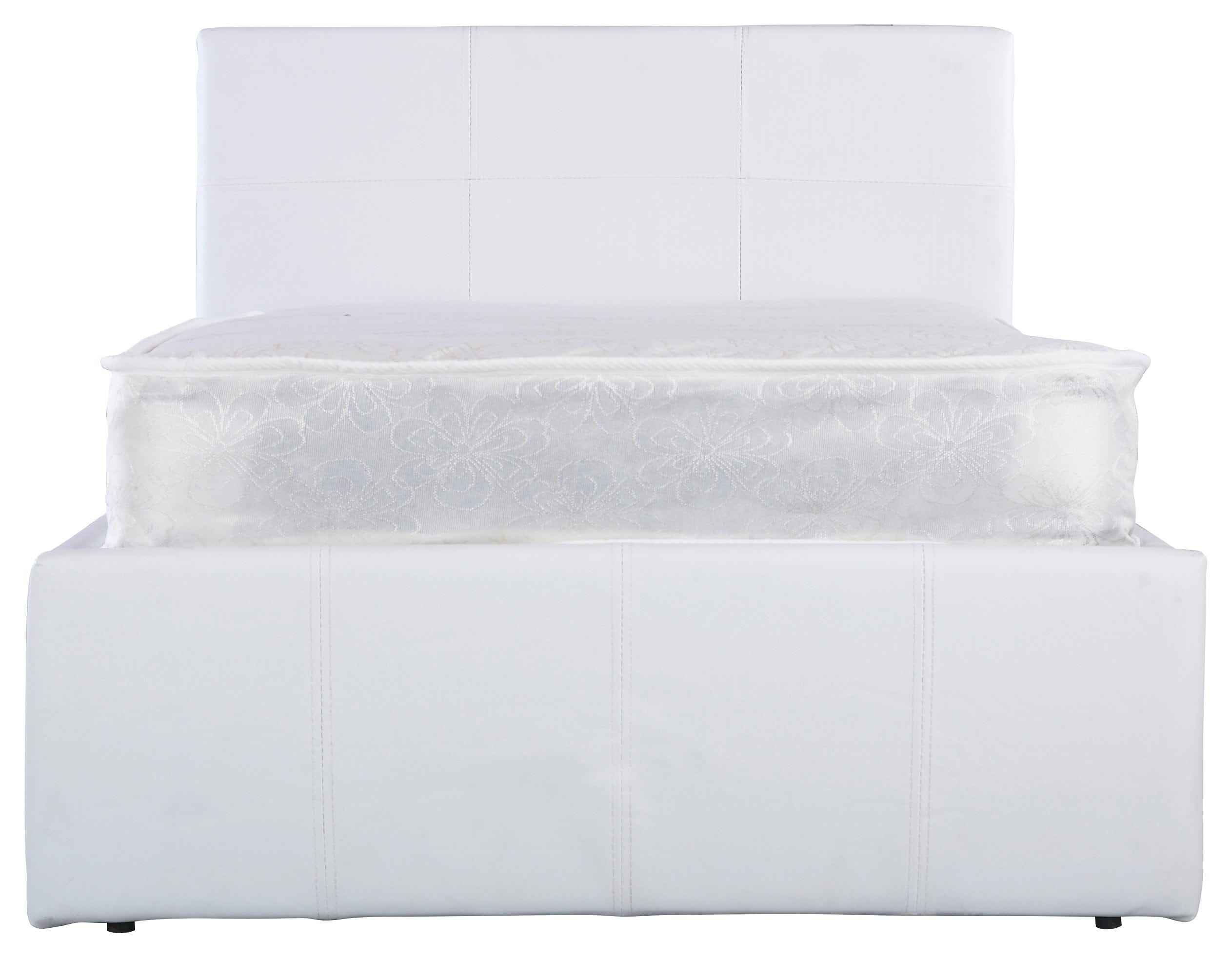 GFW Leather Storage Bed Side Lift Ottoman Bed White Bed Kings