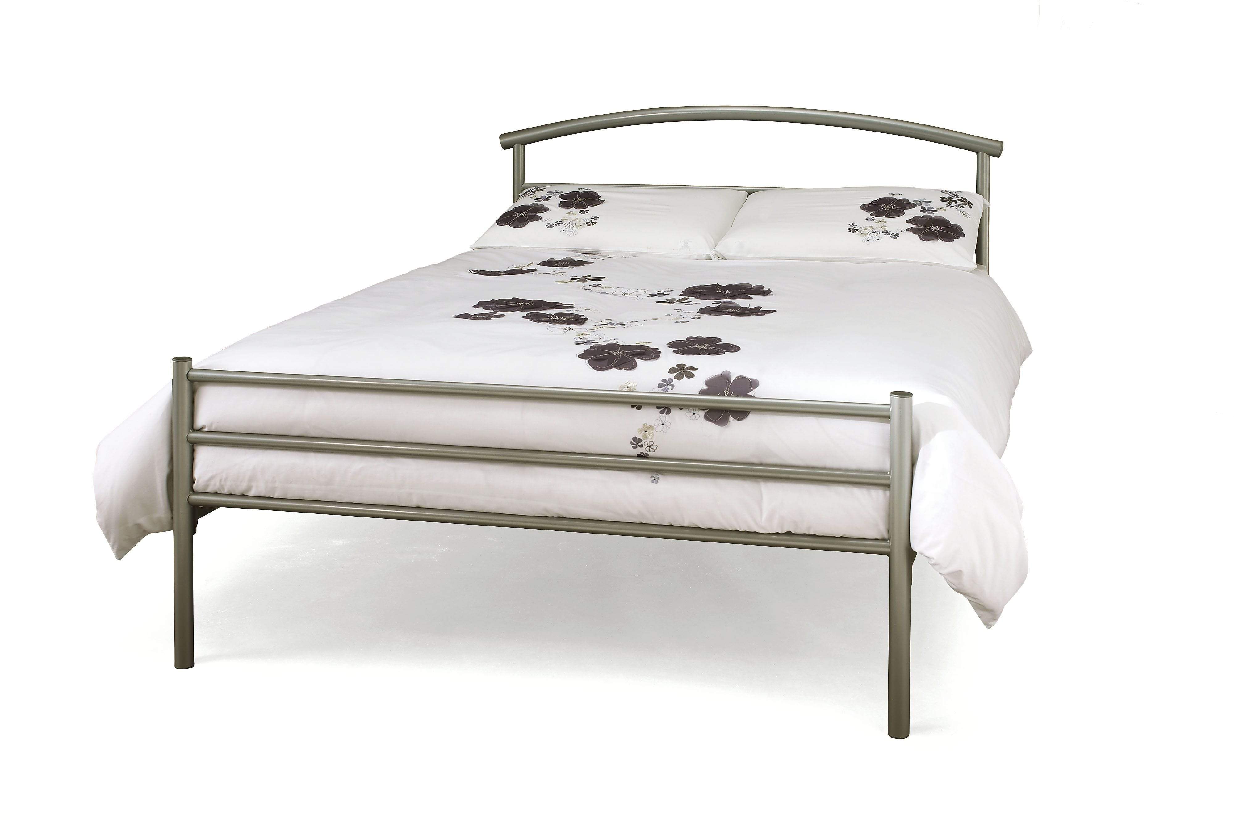 Serene Metal Bed CLEARANCE Brennington  Metal Bed - Silver Bed Kings