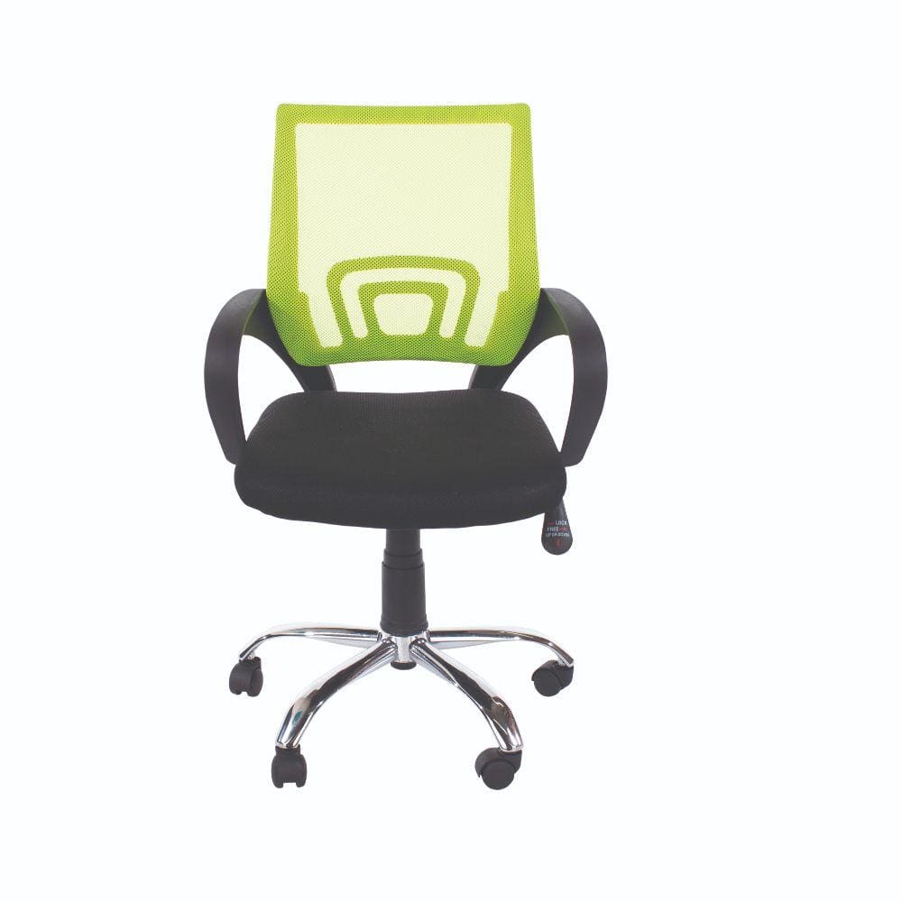 Core Products Office Chair Loft Home Office - Study Chair In Lime Green Mesh Back, Black Fabric Seat & Chrome Base - Black/Lime Green Bed Kings