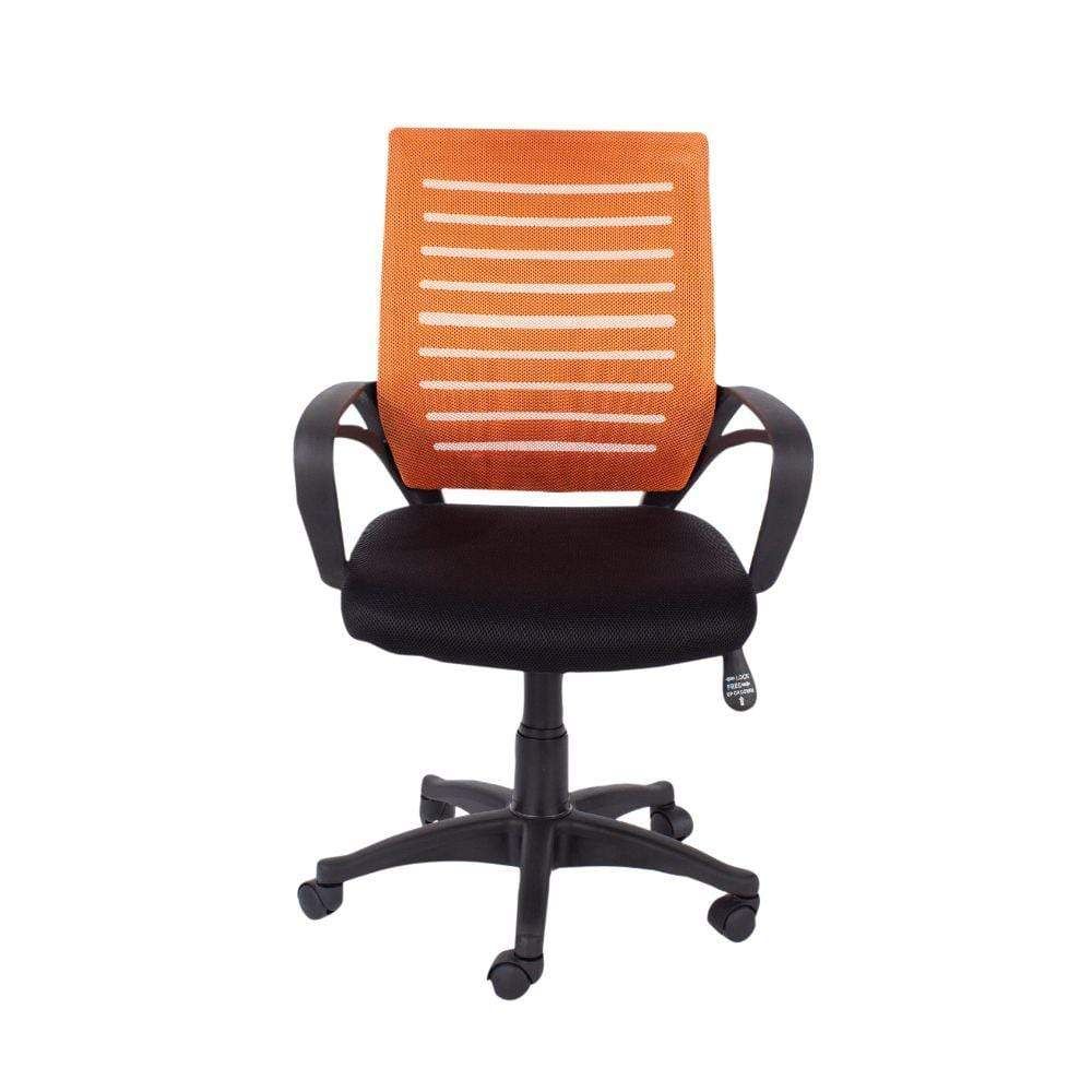 Core Products Office Chair Loft Home Office - Study Chair With Arms, Orange Mesh Back, Black Fabric Seat & Black Base - Black/Orange Bed Kings