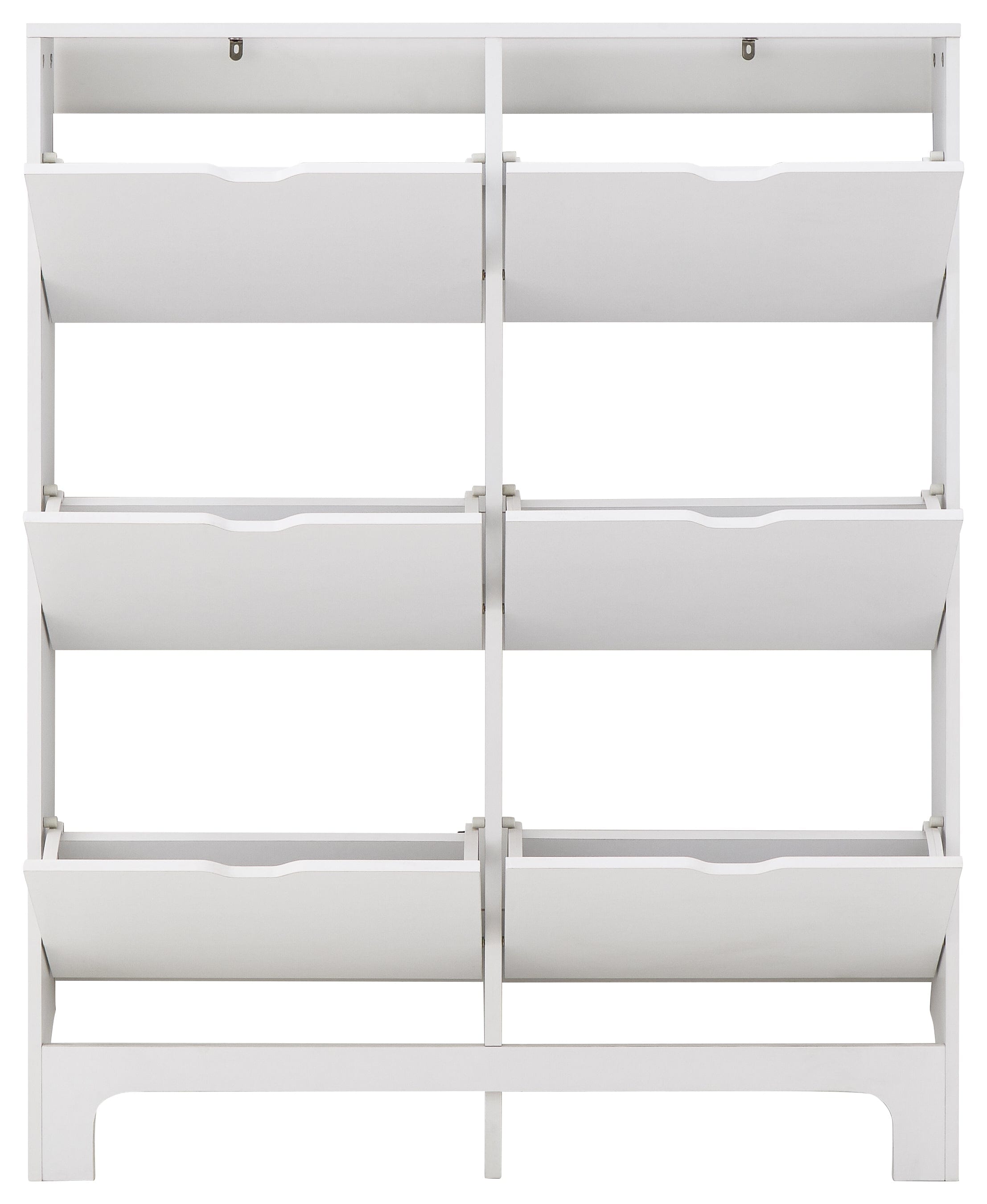 GFW Shoe Cabinet Narrow 6 Drawer Shoe Cabinet White Bed Kings