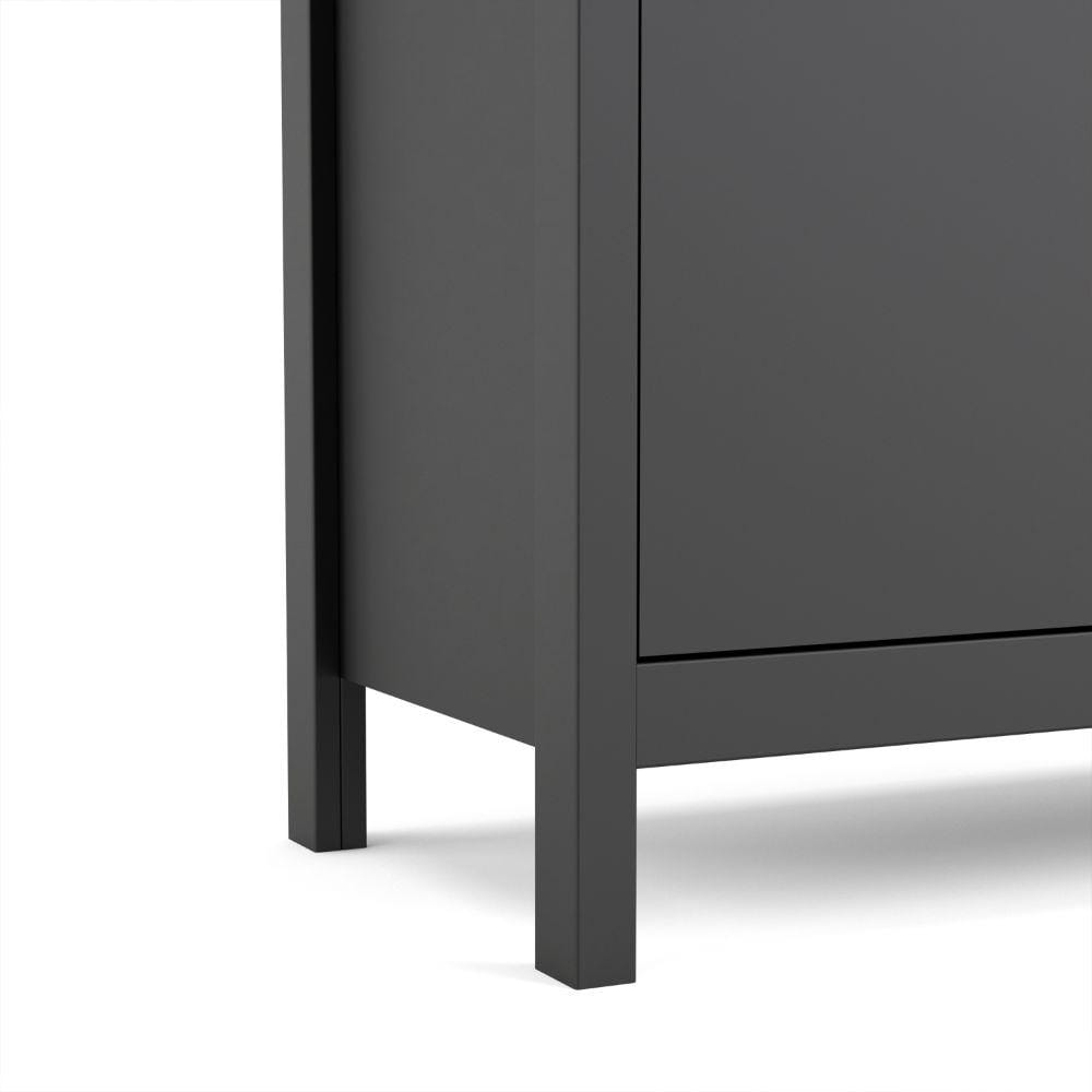 FTG Sideboard Madrid Sideboard 2 Doors + 1 Drawer In Matt Black Bed Kings