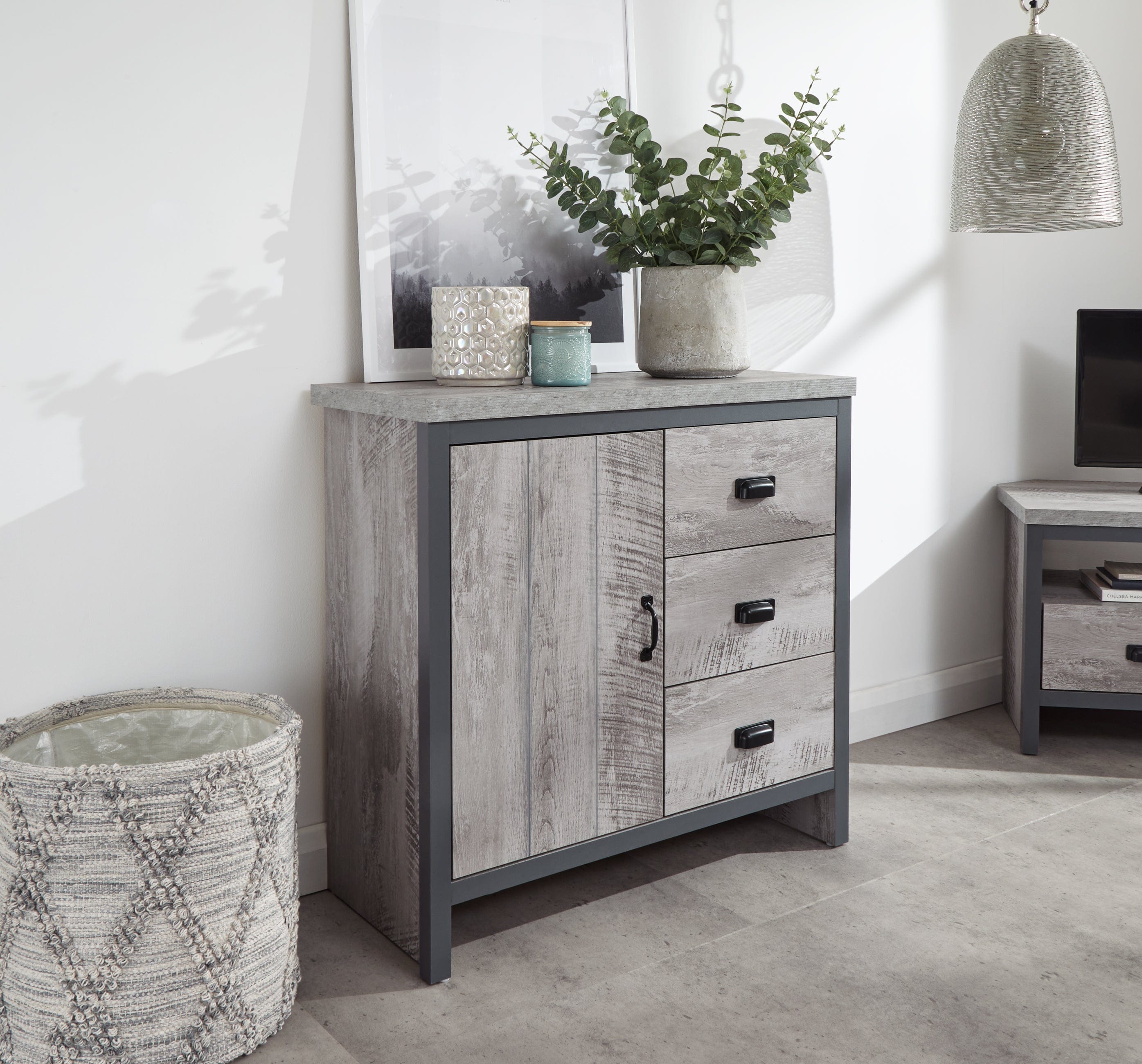 GFW Sideboard Boston Multi Unit Grey Bed Kings