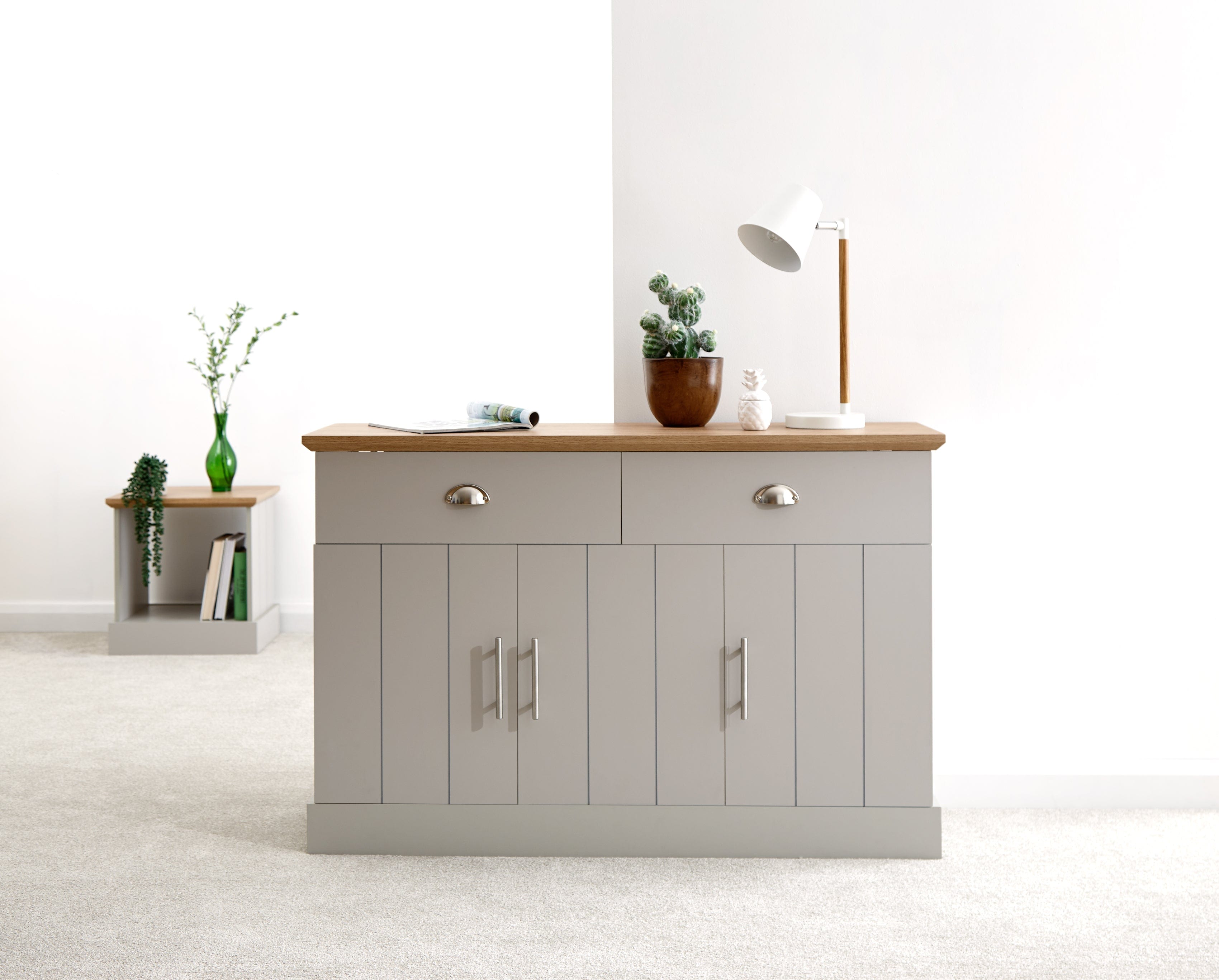 GFW Sideboard Kendal Large Sideboard Grey Bed Kings