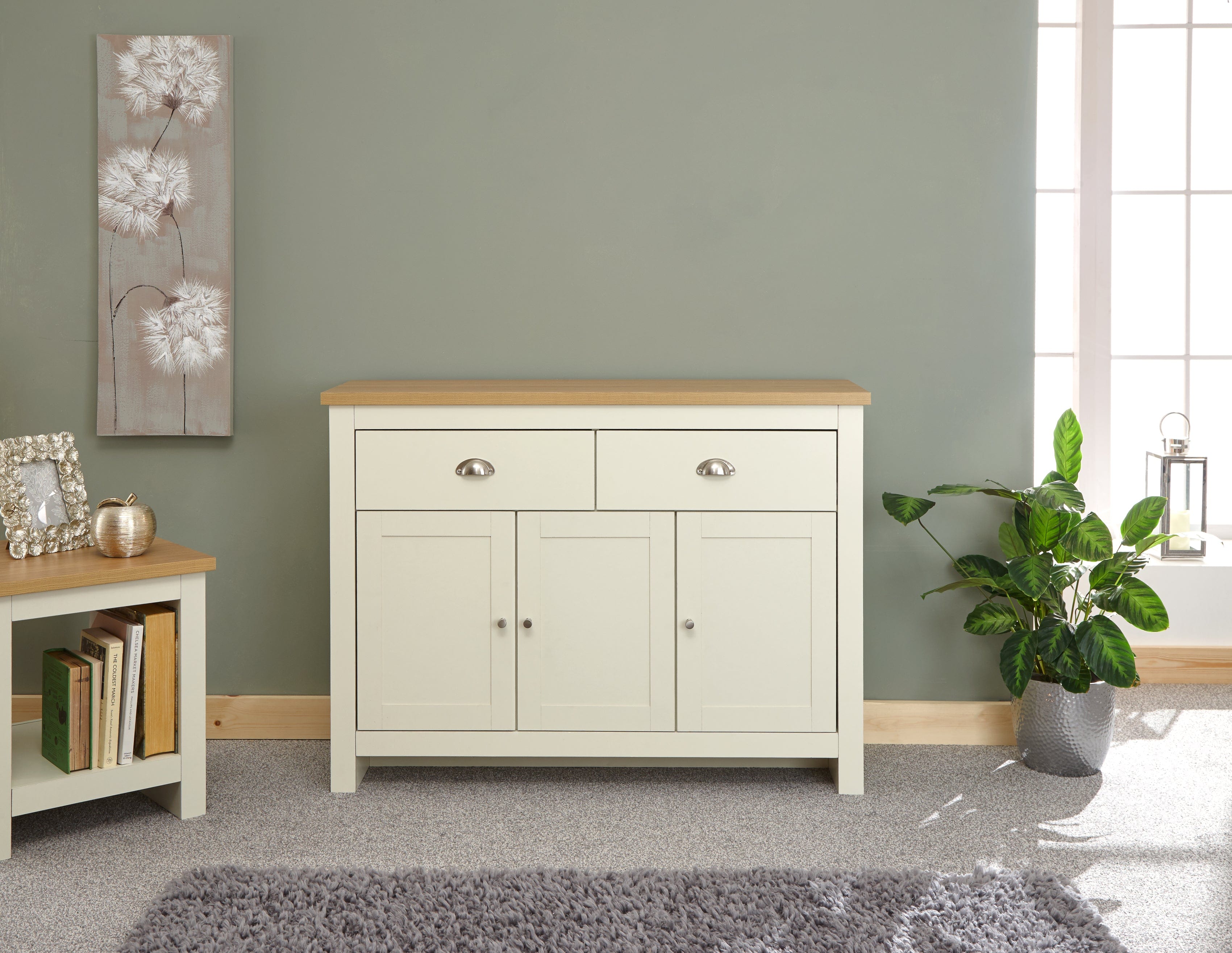 GFW Sideboard Lancaster Large Sideboard Cream Bed Kings