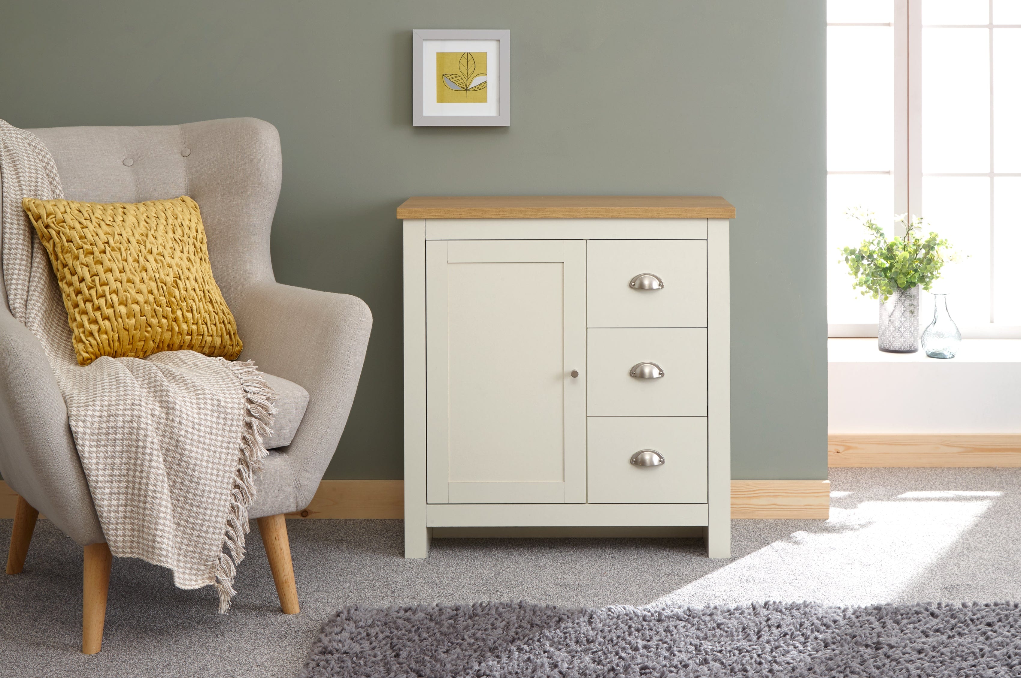 GFW Sideboard Lancaster Multi Unit Cream Bed Kings