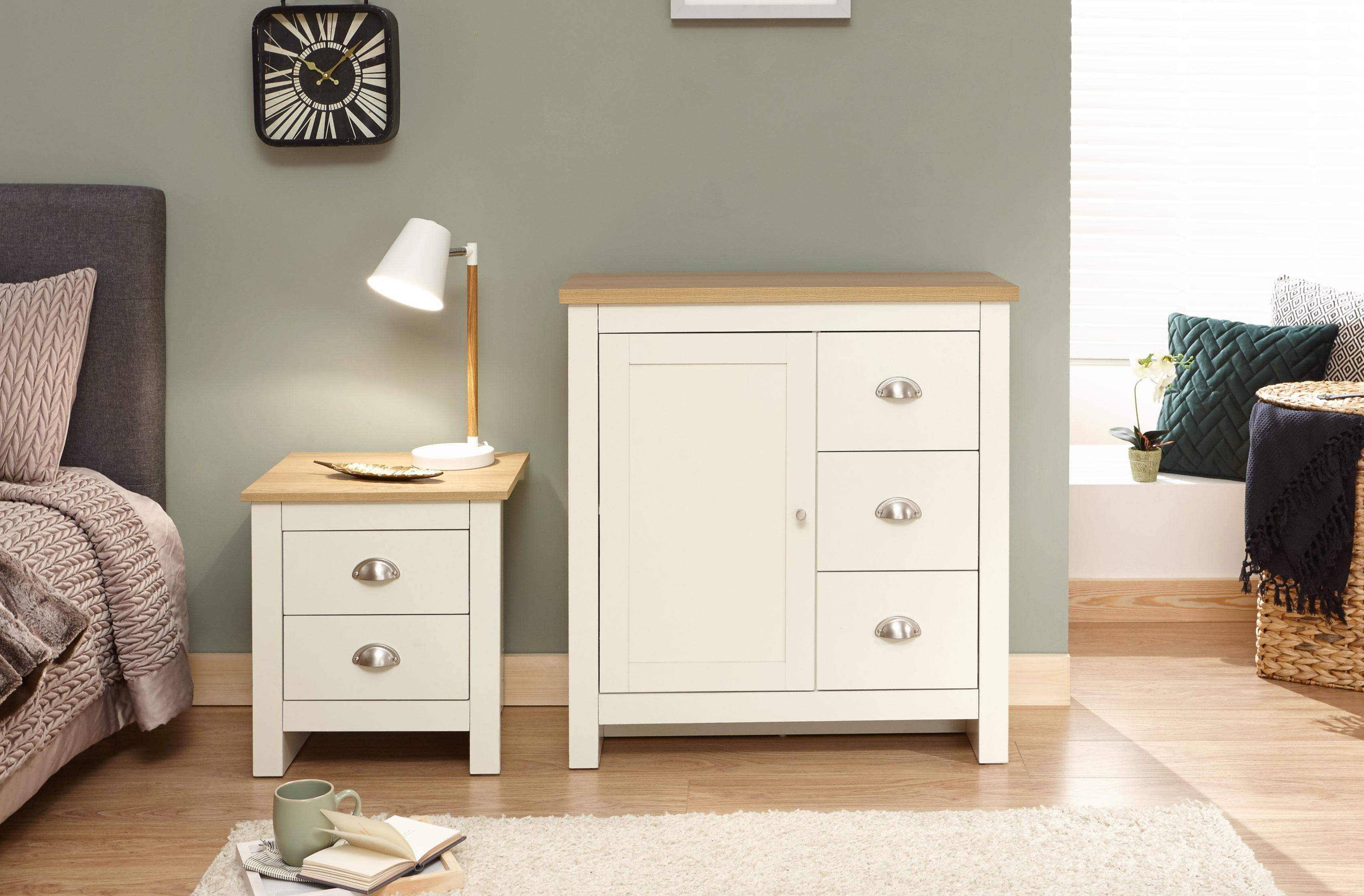 GFW Sideboard Lancaster Multi Unit Cream Bed Kings