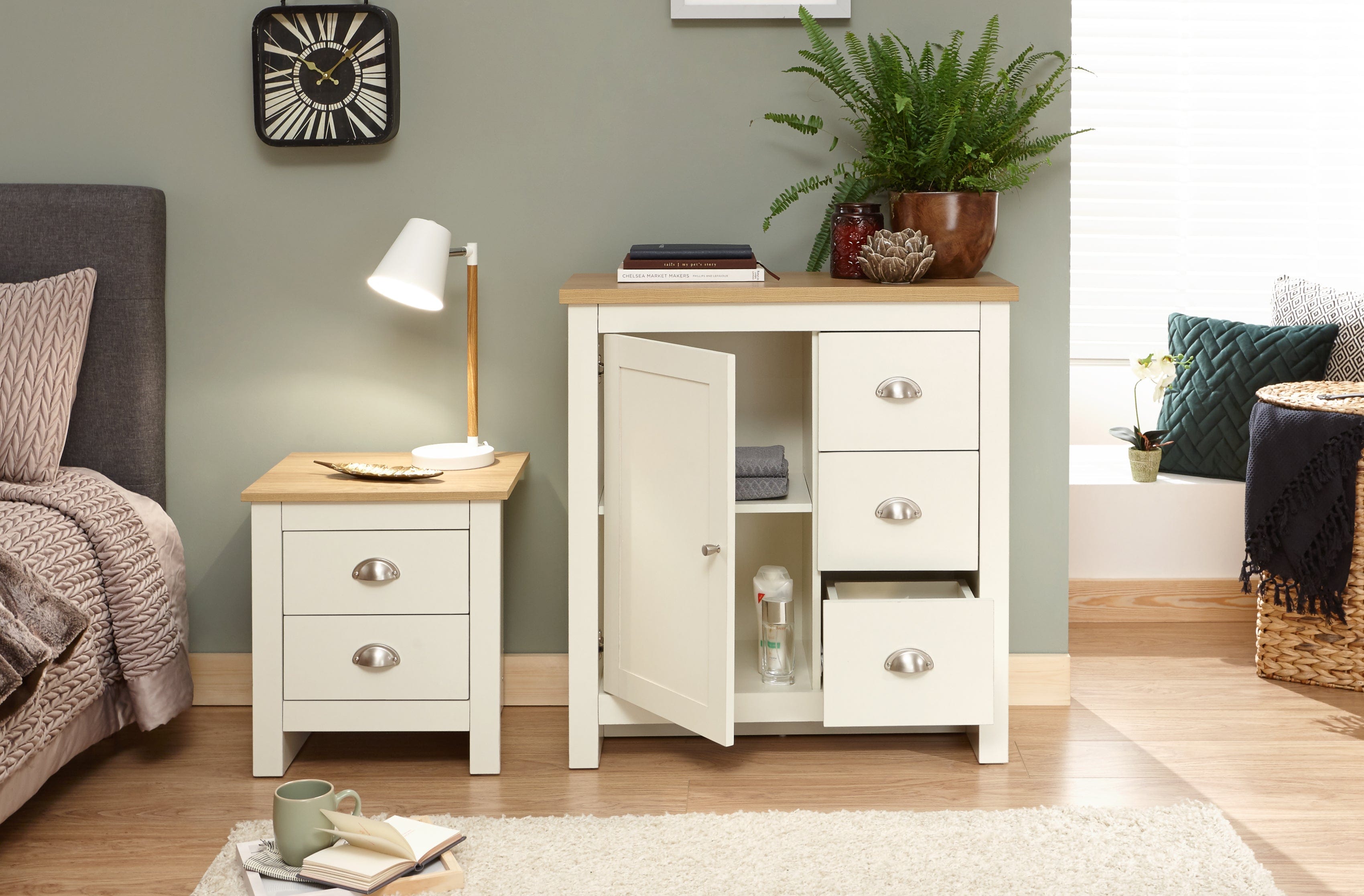 GFW Sideboard Lancaster Multi Unit Cream Bed Kings