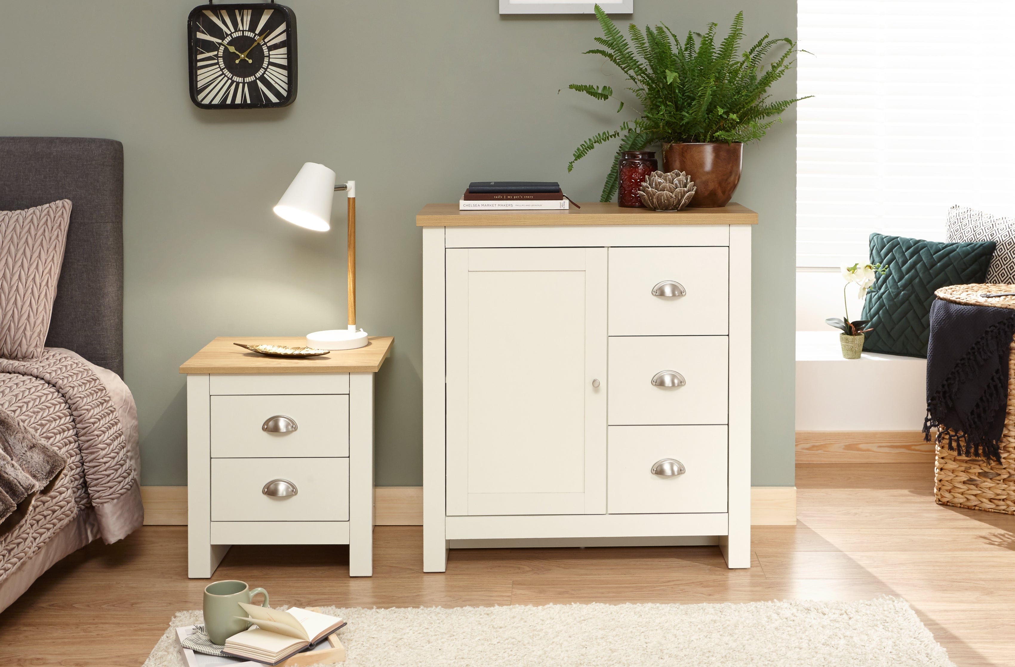 GFW Sideboard Lancaster Multi Unit Cream Bed Kings