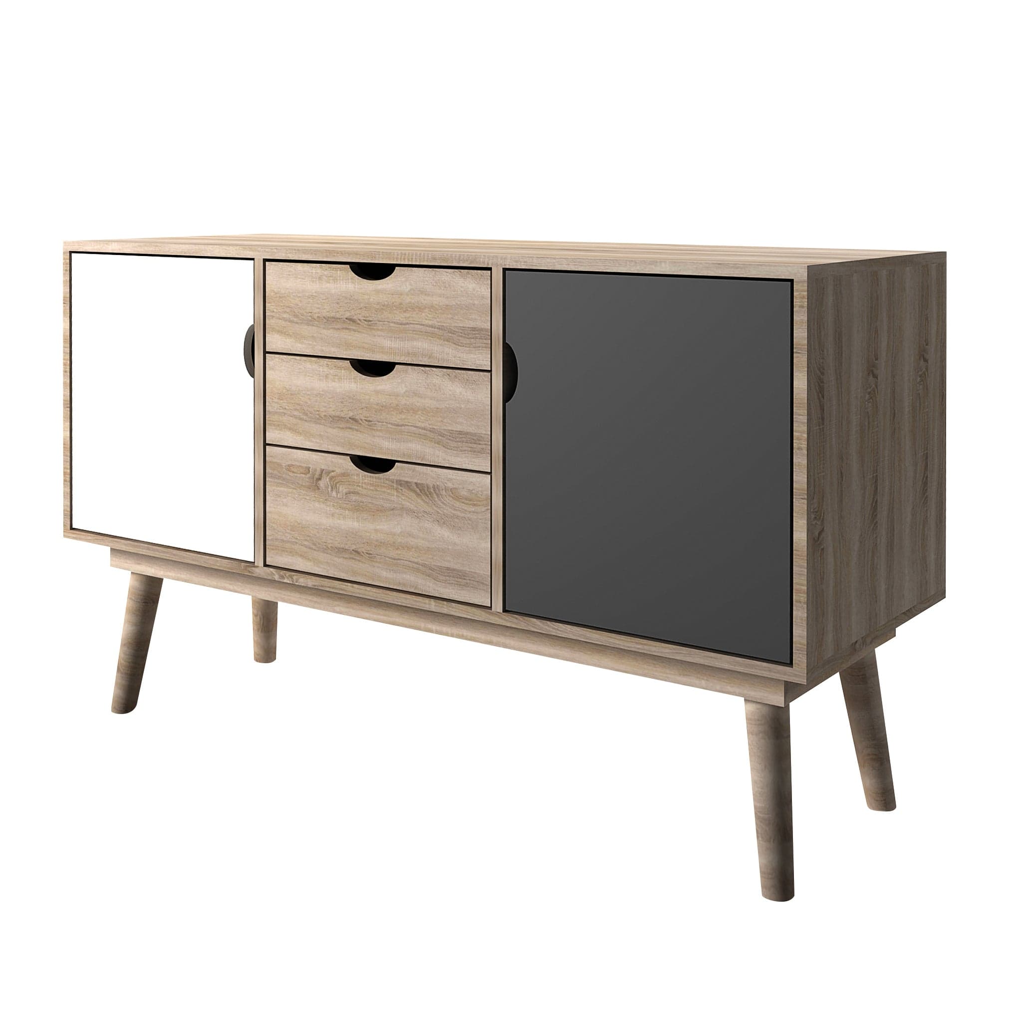 LPD Sideboard Scandi Oak 2 Door Sideboard Grey Bed Kings