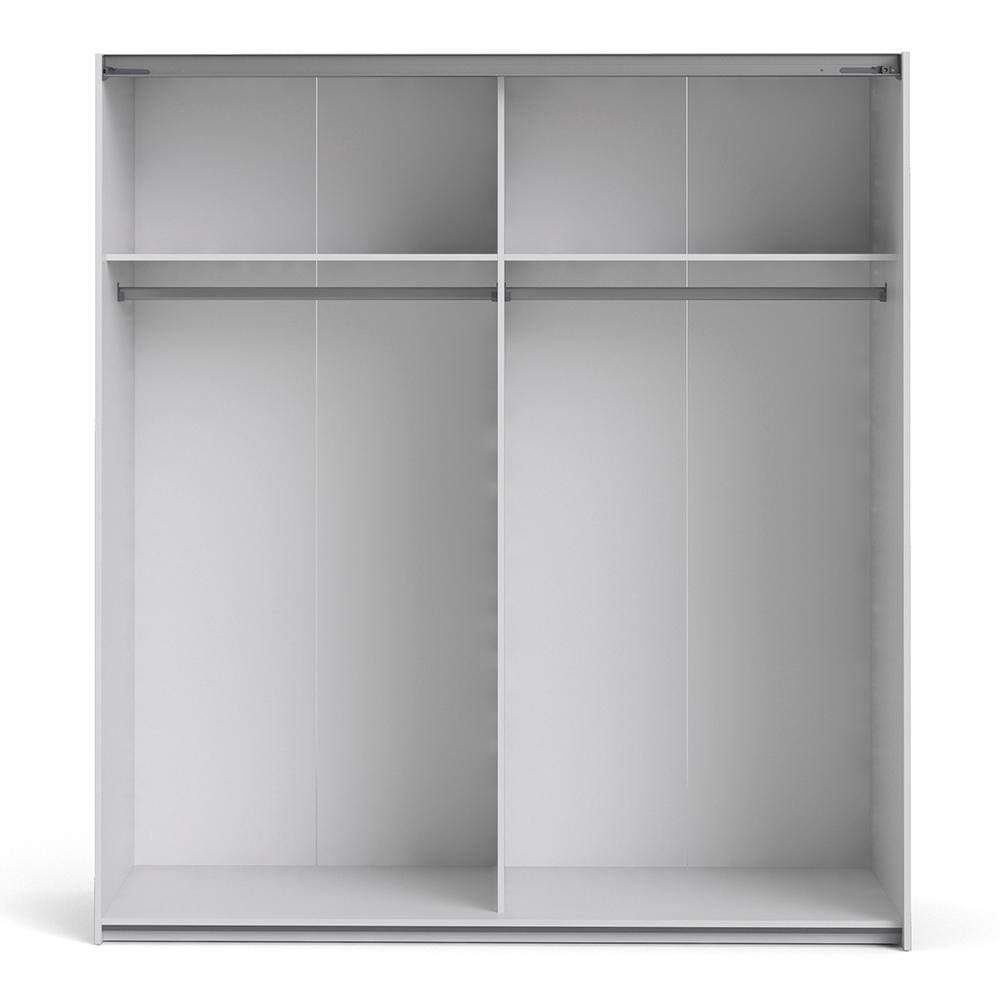 FTG Sliding Wardrobe Verona Sliding Wardrobe 180cm in White with White Doors with 2 Shelves Bed Kings