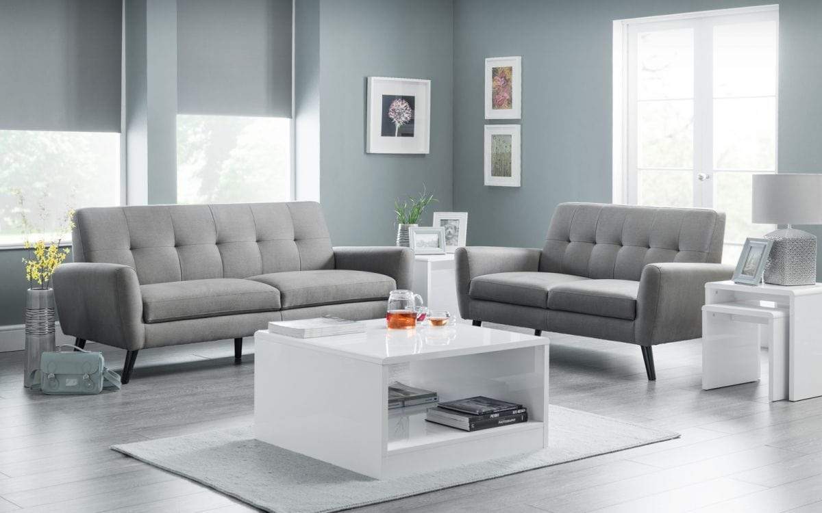 Julian Bowen Sofa Bed Monza Fabric Sofa Bed - Grey Bed Kings