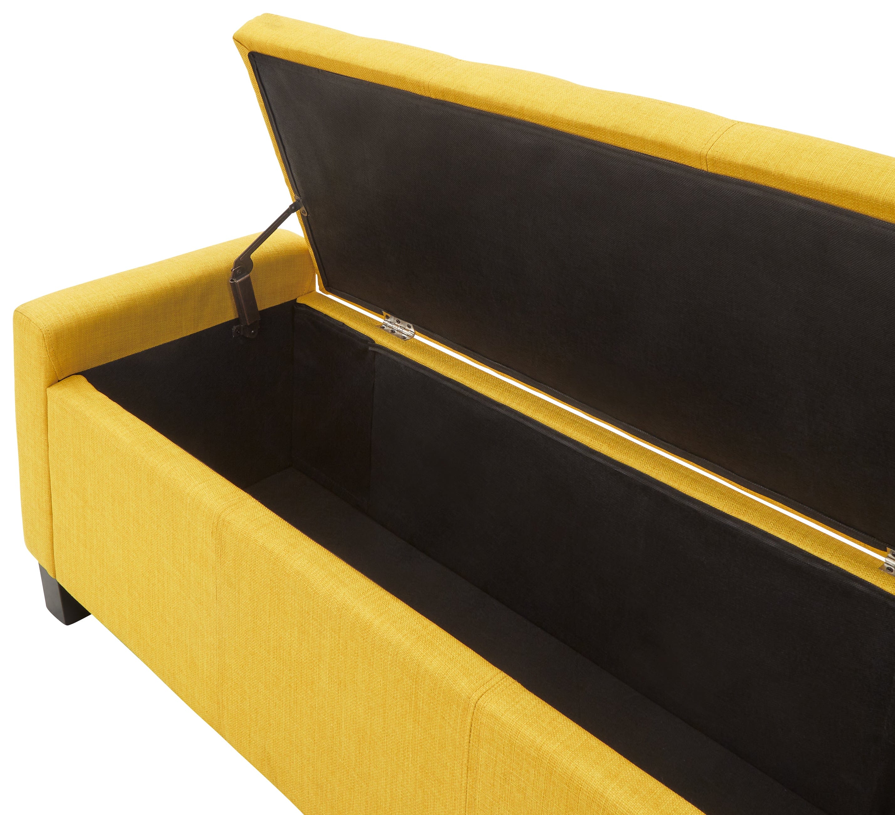 GFW Storage Ottoman Verona Ottoman Bench Mustard Fabric Bed Kings