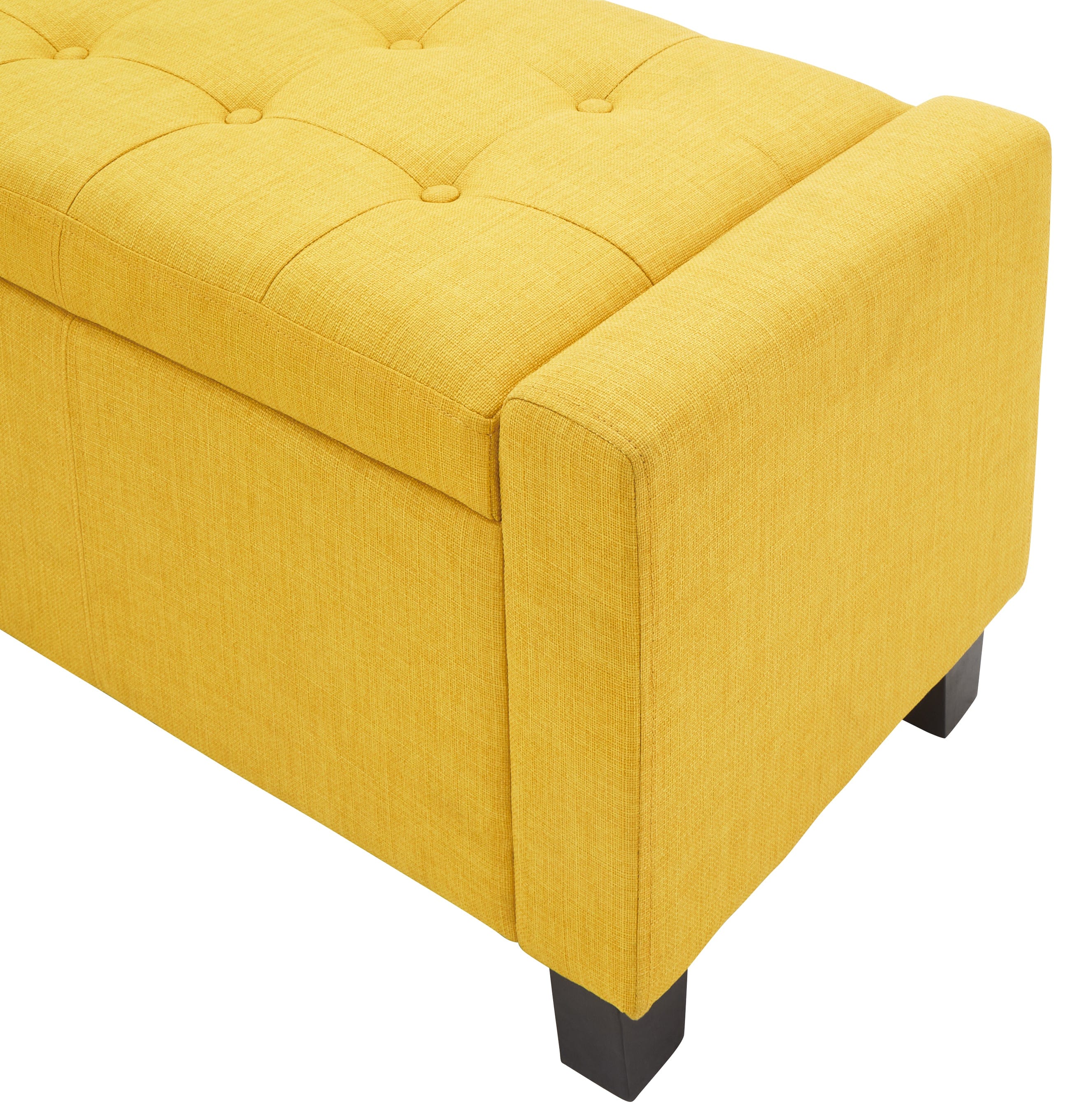 GFW Storage Ottoman Verona Ottoman Bench Mustard Fabric Bed Kings