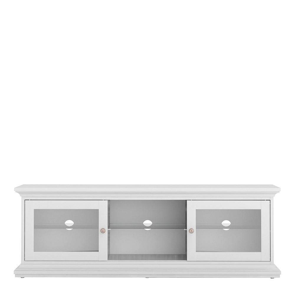 FTG TV Unit Paris - TV Unit - Wide - 2 Doors 1 Shelf in White Bed Kings