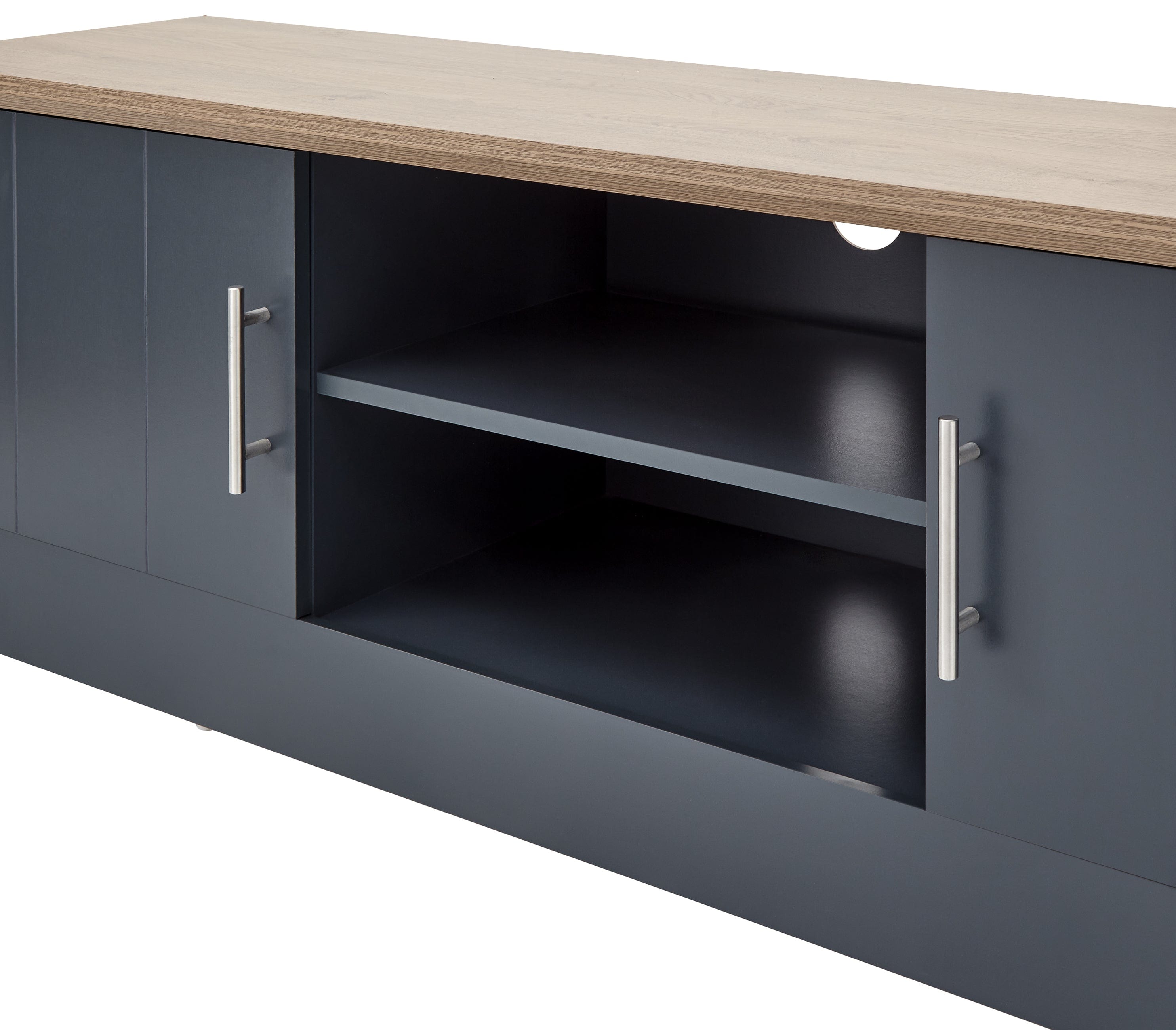 GFW TV Unit Kendal Large Tv Unit Slate Blue Bed Kings