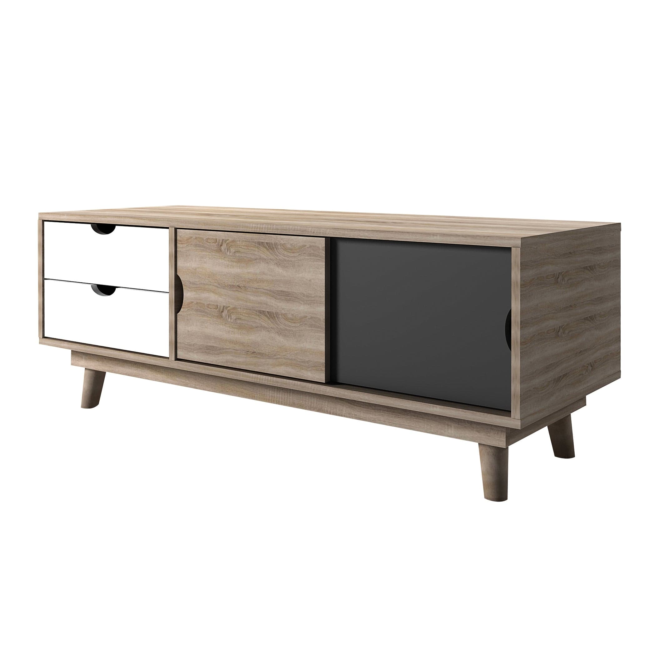 LPD TV Unit Scandi Oak TV Unit Grey Bed Kings