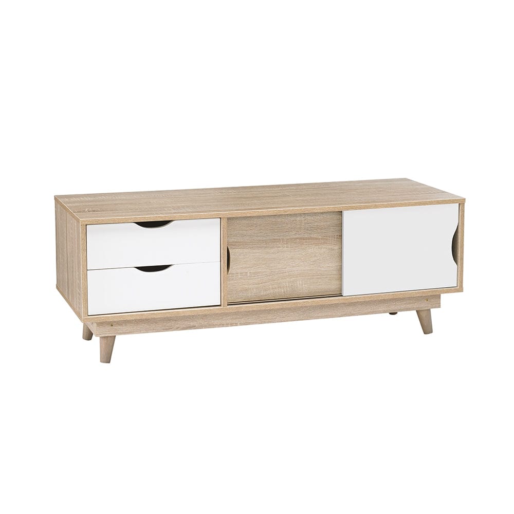 LPD TV Unit Scandi Oak TV Unit White Bed Kings