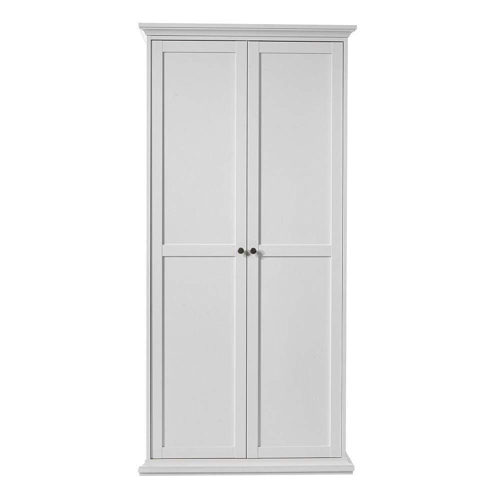 FTG Wardrobe Paris Wardrobe with 2 Doors in White Bed Kings