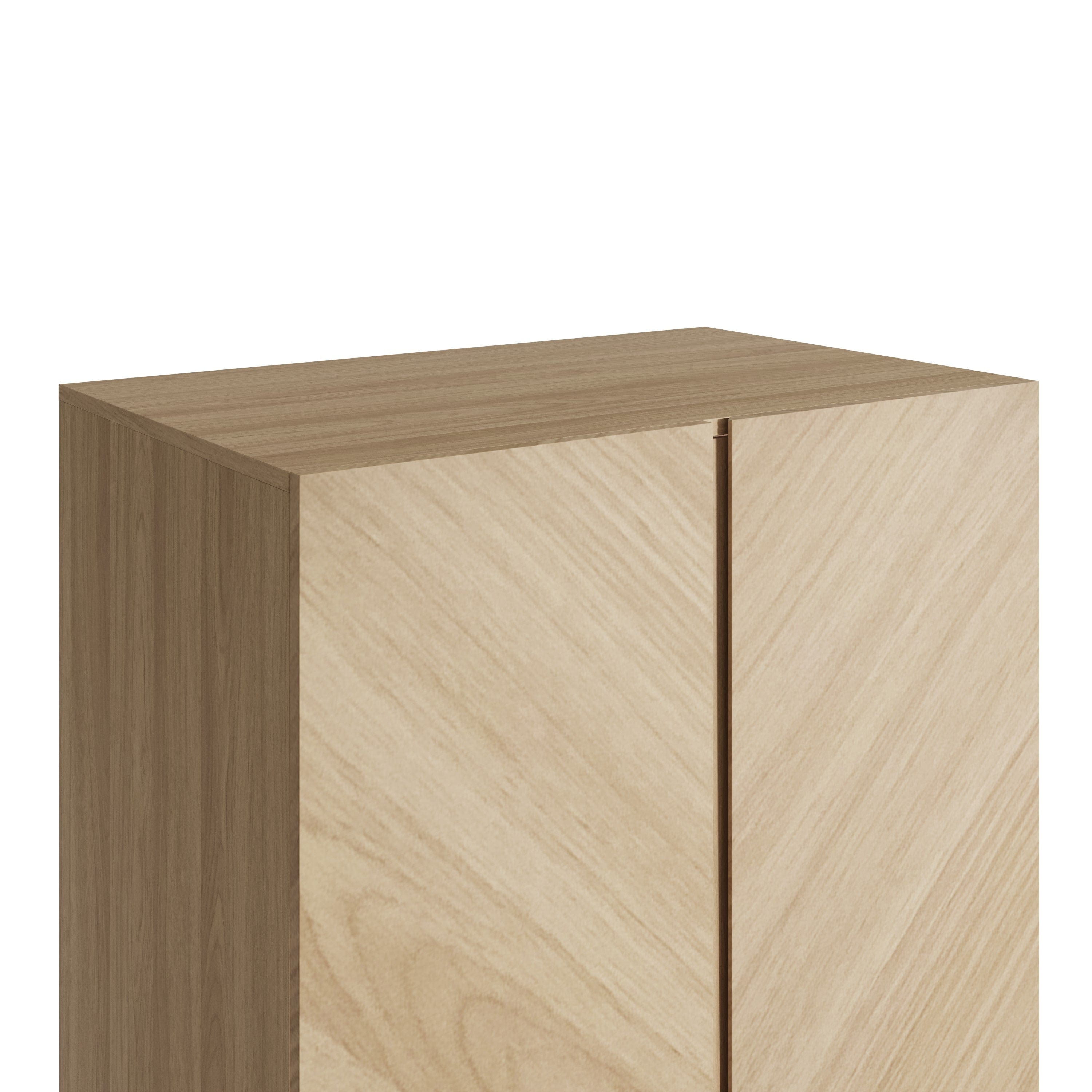 GFW Wardrobe Catania 2 Door 1 Drawer Wardrobe Euro Oak Bed Kings