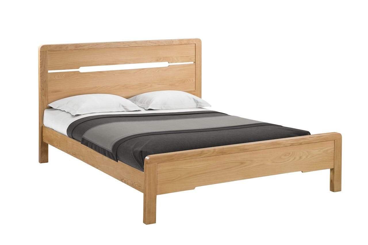 Julian Bowen Wood Bed Double 135cm 4ft 6in Curve Double Bed - Curve - Oak Bed Kings