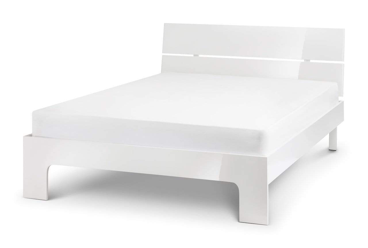 Julian Bowen Wood Bed King 150cm 5ft Manhattan Bed - Manhattan - White High Gloss Bed Kings