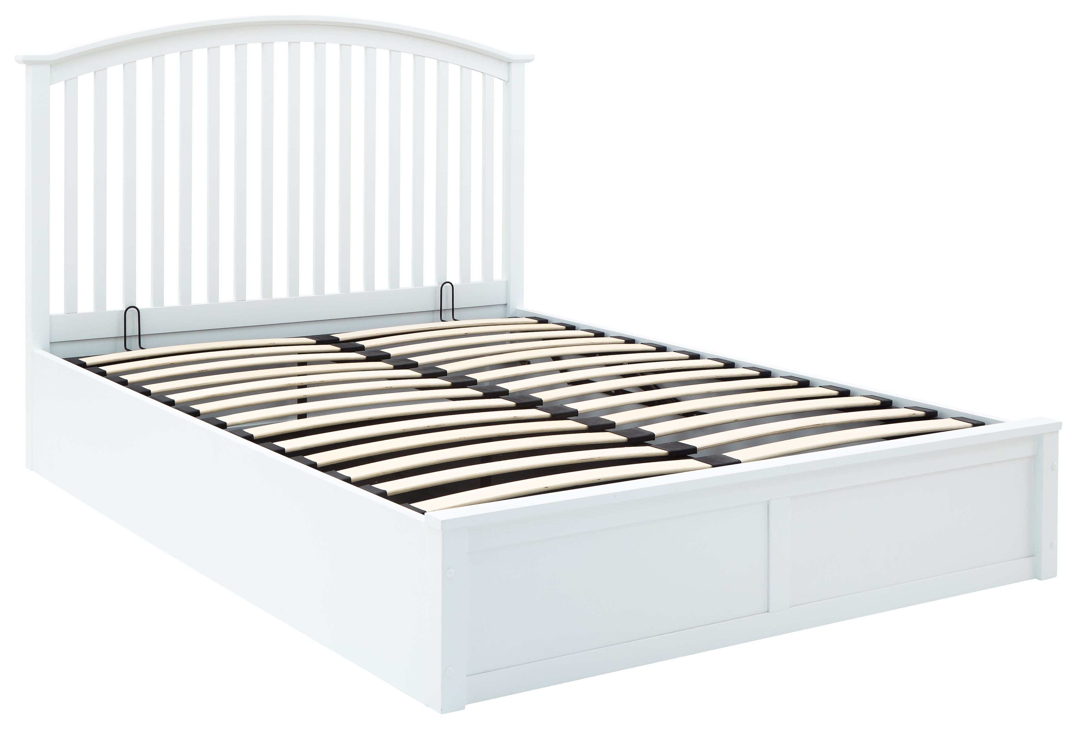 GFW Wood Storage Bed Madrid Wooden Ottoman Bed White Bed Kings